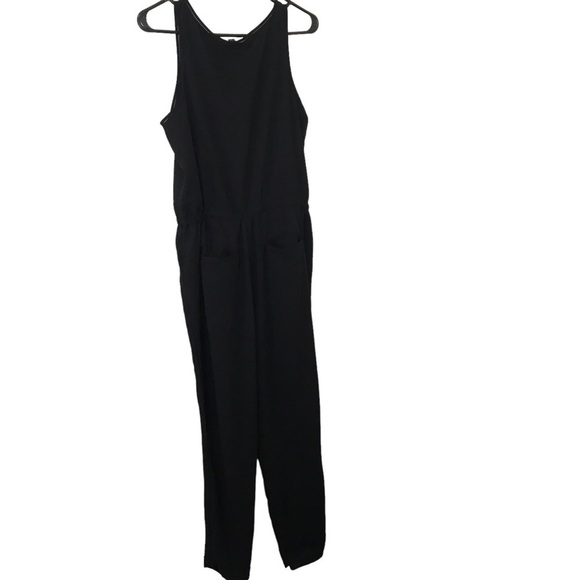 Ann Taylor black sleeveless drawstring waist jumpsuit - Picture 2 of 12